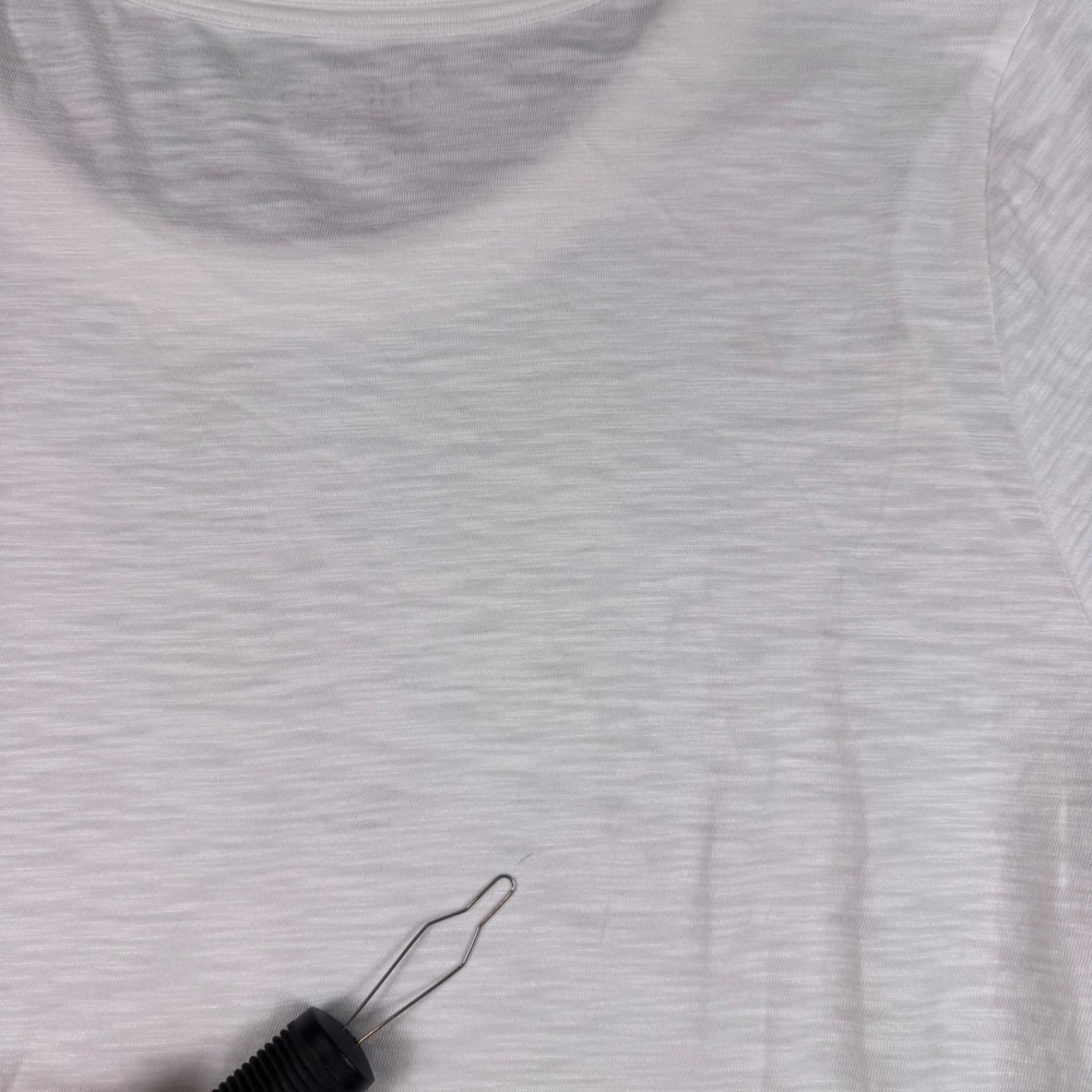 Chicos Cotton Slub Scoop Neck Elbow Tee Alabaster White Size 4 XXL Set of 2 NEW - Picture 7 of 9
